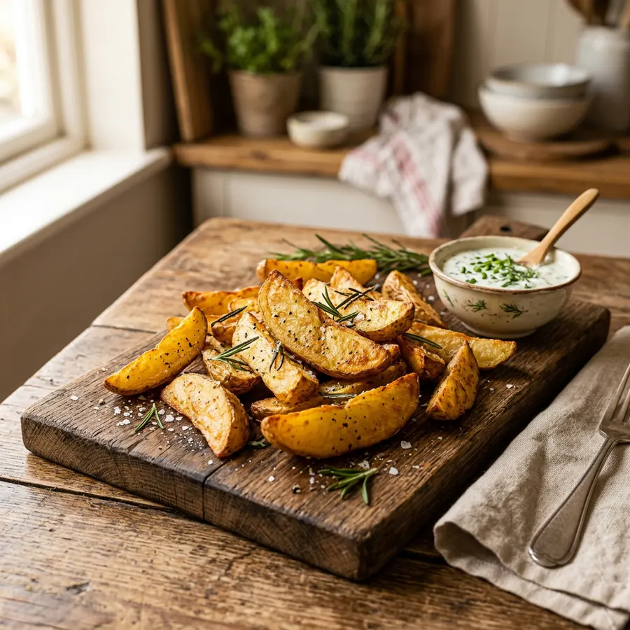 Batata rústica preparada na Air Fryer